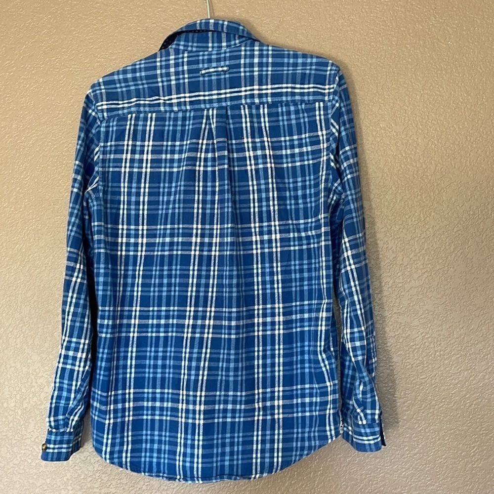 Boston traders luxury vintage blue plaid shirt size small - Picture 6 of 6